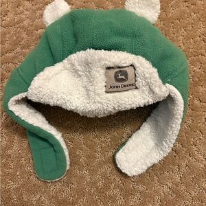 John Deere Kids Green and White Fleece Hat